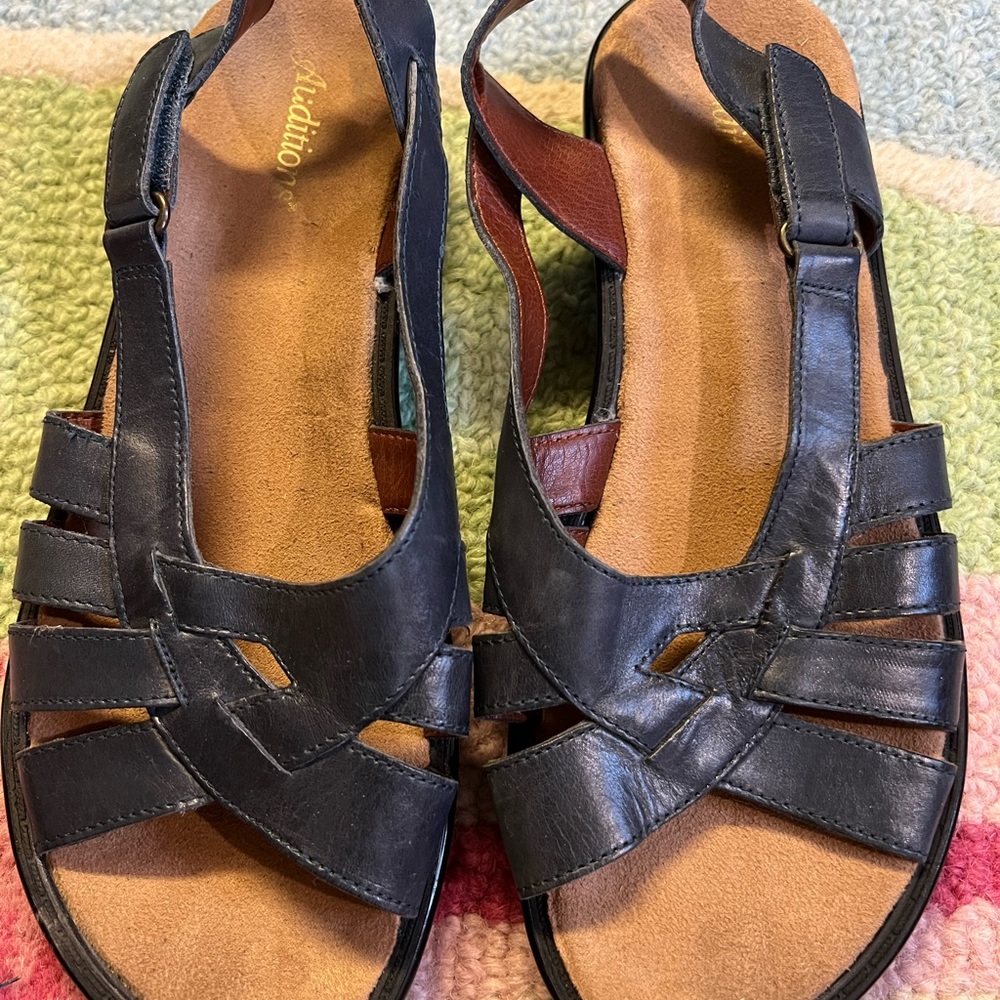 Auditions Blue Leather Sandals